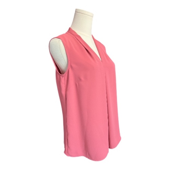 πΈπ€ EUC NINE WEST Pink Mauve Pleated V-Neck Sleeveless Blouse | Sz XS - Picture 3 of 7